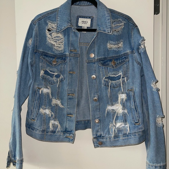 Distressed Jean Jacket - Picture 1 of 3